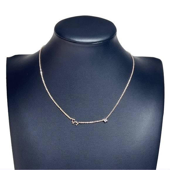 LC Golden Constellation LIBRA Solitaire Crystal Necklace 16-19" - Picture 1 of 8